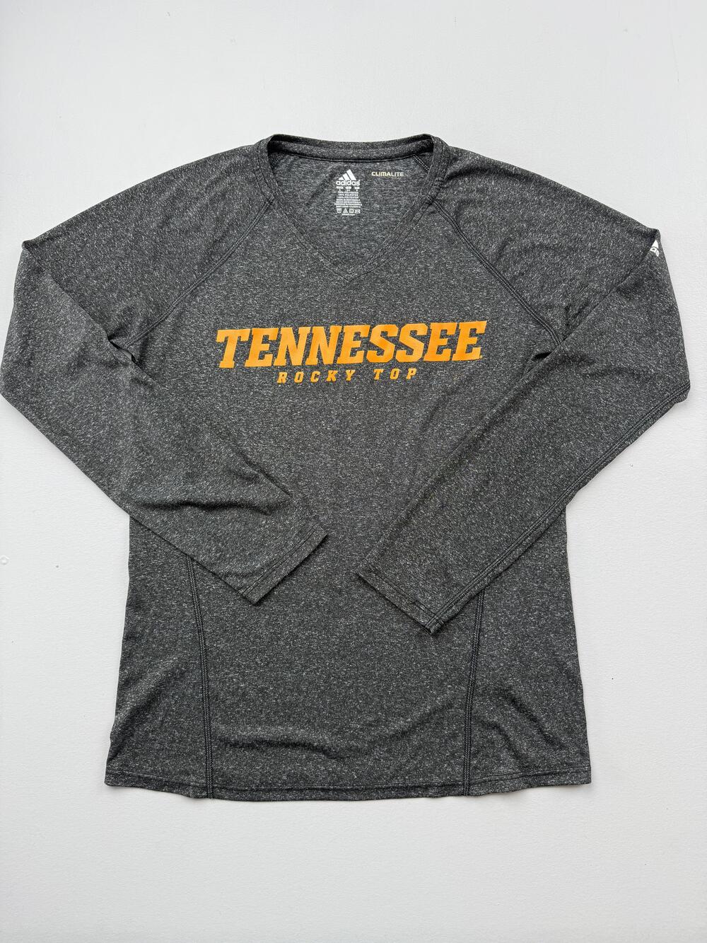Tennessee Volunteers Shirt Womens Small Gray NCAA Football Adidas Climalite